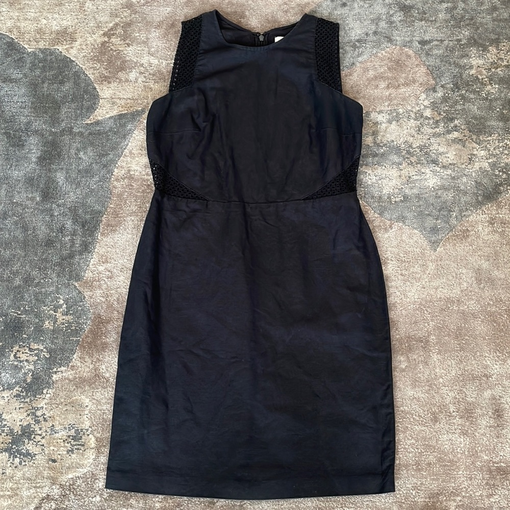 0P sleeveless black fitted dress from Loft.